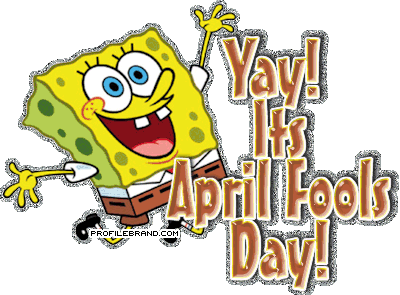 It's April Fools Day Spongebob Glitter Clipart