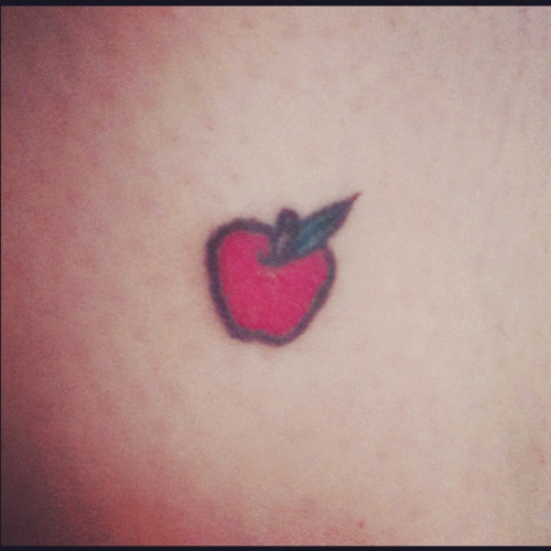 Little Red Apple Tattoo Design