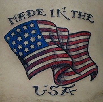 Made In The USA - American Flag Tattoo Design