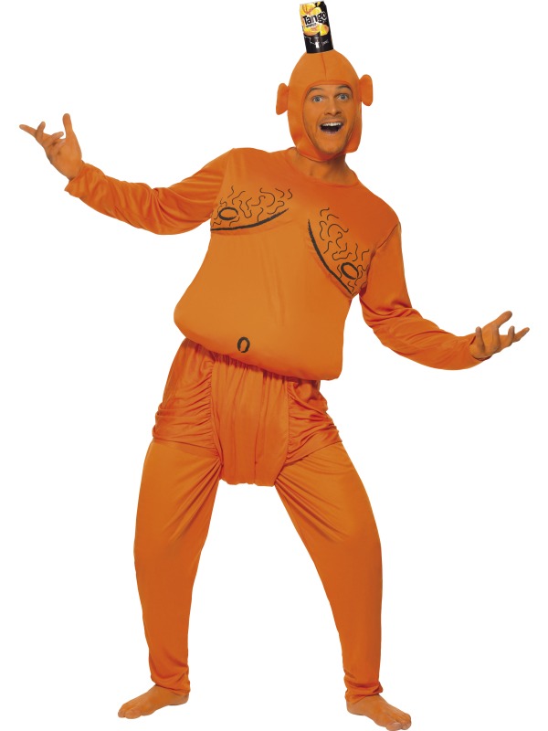 Man Wearing Orange Costume Funny Picture