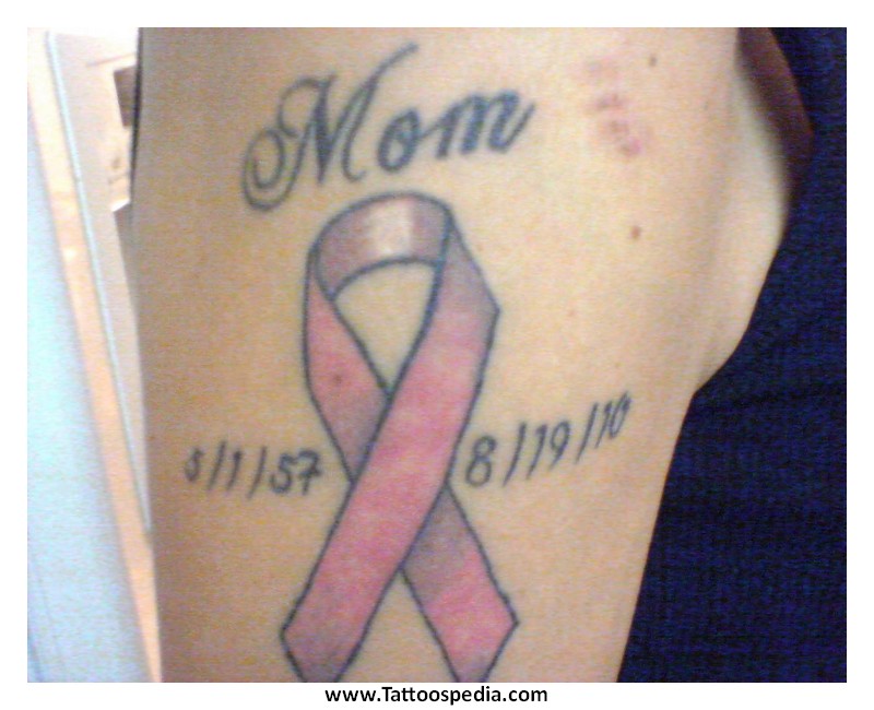 Memorial Breast Cancer Tattoo On Bicep For Guys