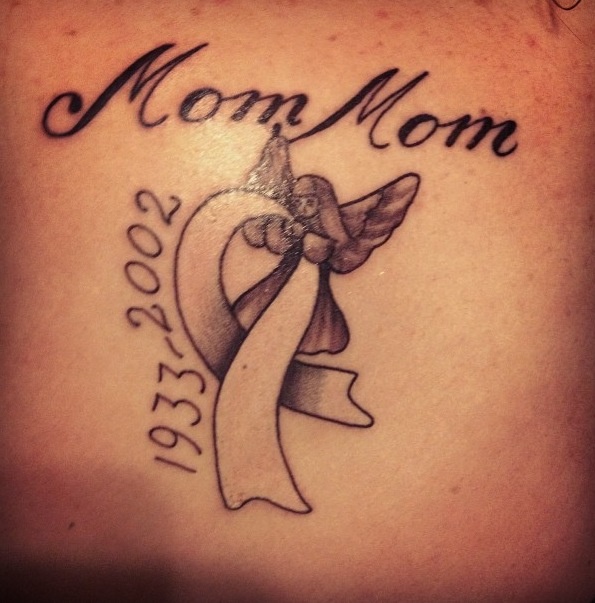 Mom Memorial Cancer Tattoo On Back