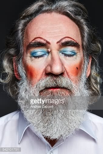 Old Man Funny Makeup Face Picture