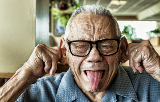 Funny Elderly Man Goofy Mug Shot