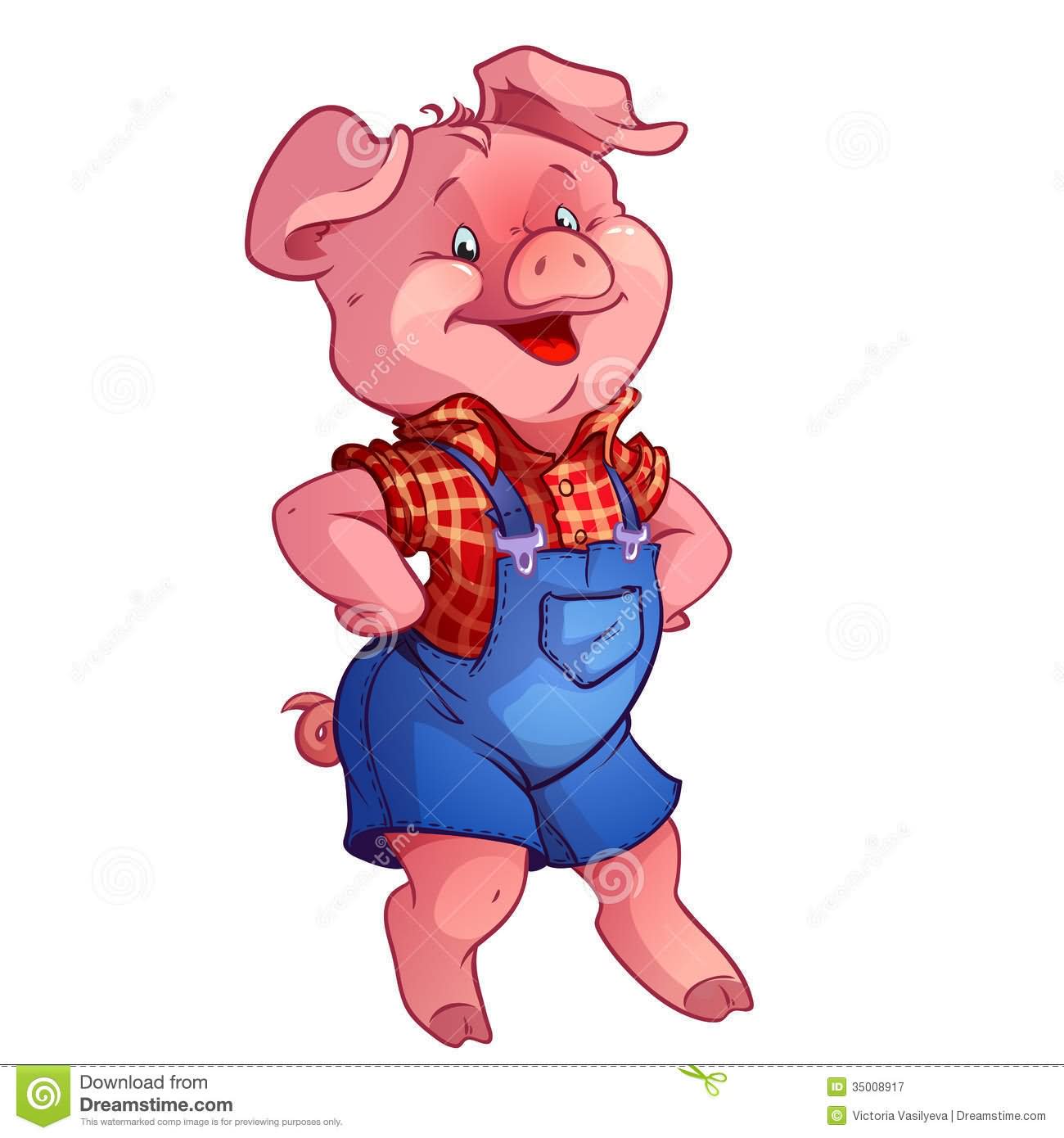 Pig In Shorts Funny Picture