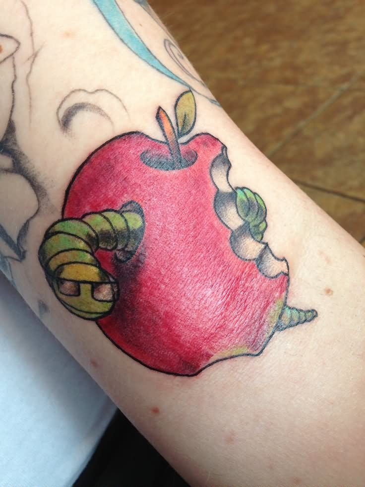 Rotten Apple Tattoo Design For Half Sleeve