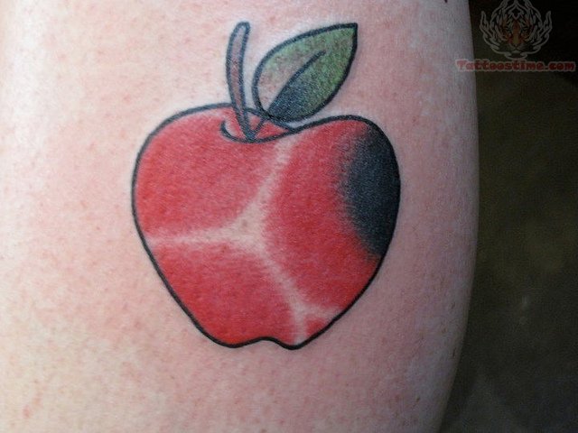 Simple Red Apple Tattoo Design