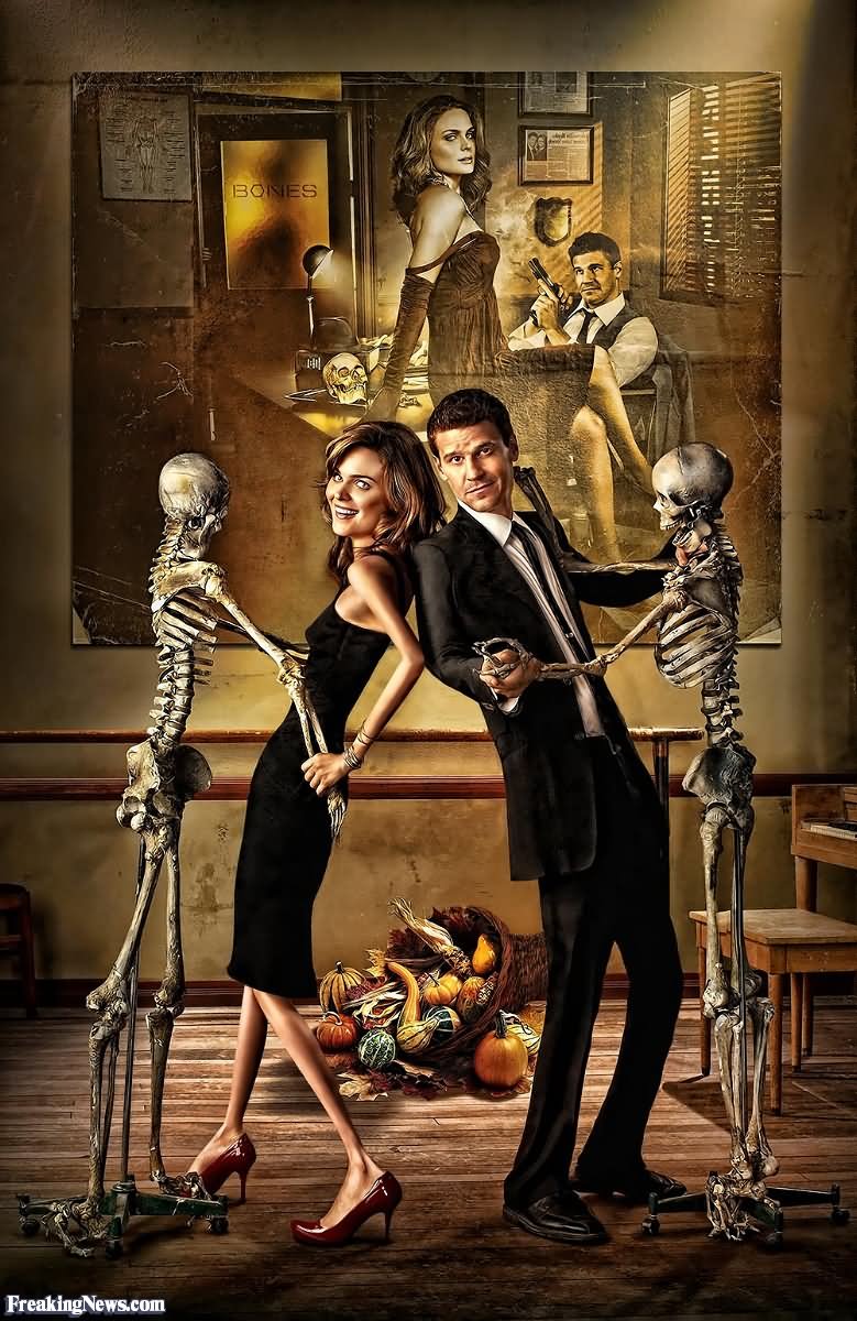 Skinny David Boreanaz And Emily Deschanel Dancing With Skeletons