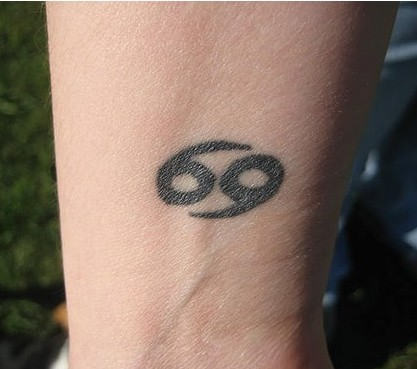 Small Cancer Zodiac Symbol Tattoo