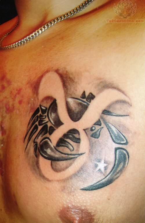 Taurus And Cancer Zodiac Tattoo On Chest