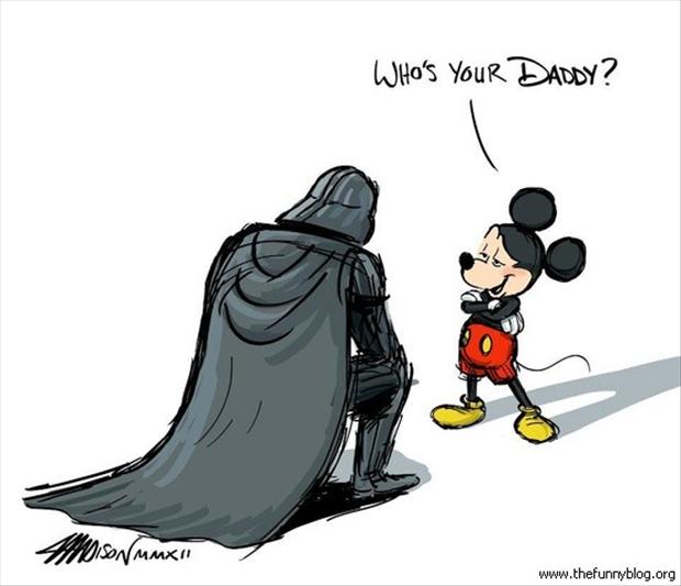 Who's Your Daddy Funny Micky Mouse Star Wars Image