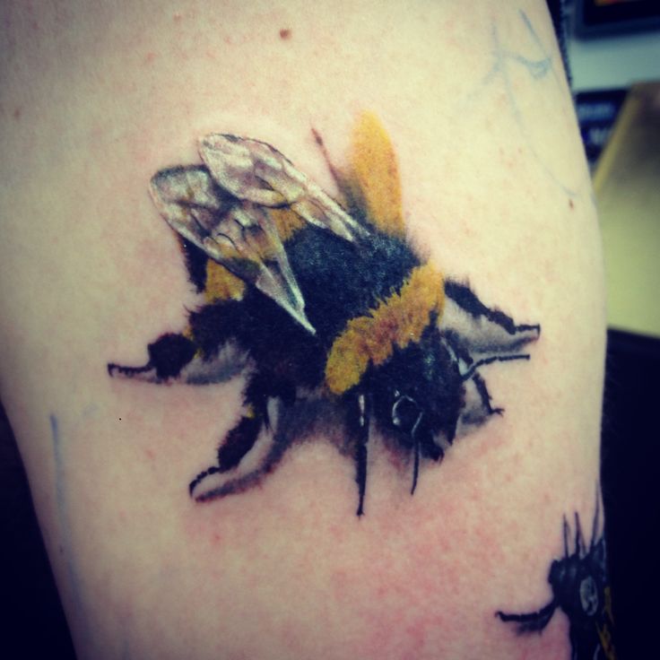 3D Realistic Bee Tattoo Design For Shoulder