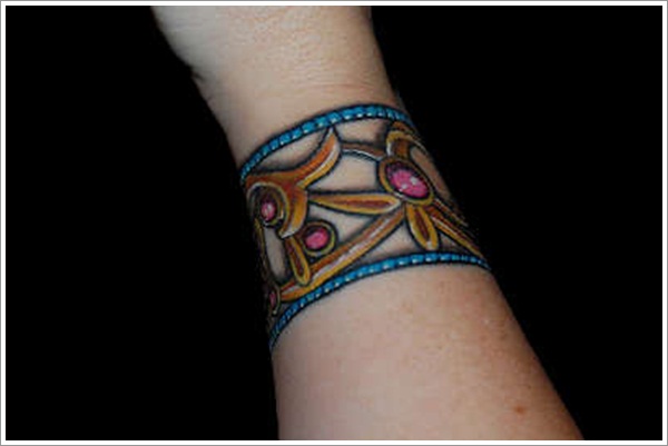 Beautiful Wristband Tattoo Design For Wrist