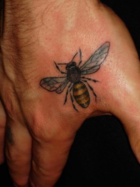Bee Tattoo On Hand