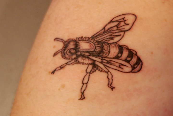 Best Black Bee Tattoo Design