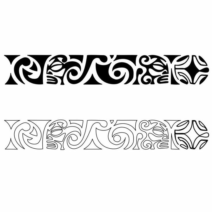 Black Two Maori Wristband Tattoo Stencil