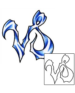 Blue And White Capricorn Tattoo Design