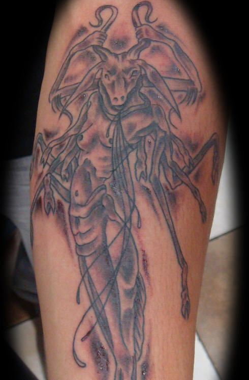 Capricorn Tattoo On Leg Sleeve