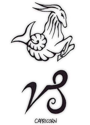 Capricorn Zodiac Symbol Tattoo Designs