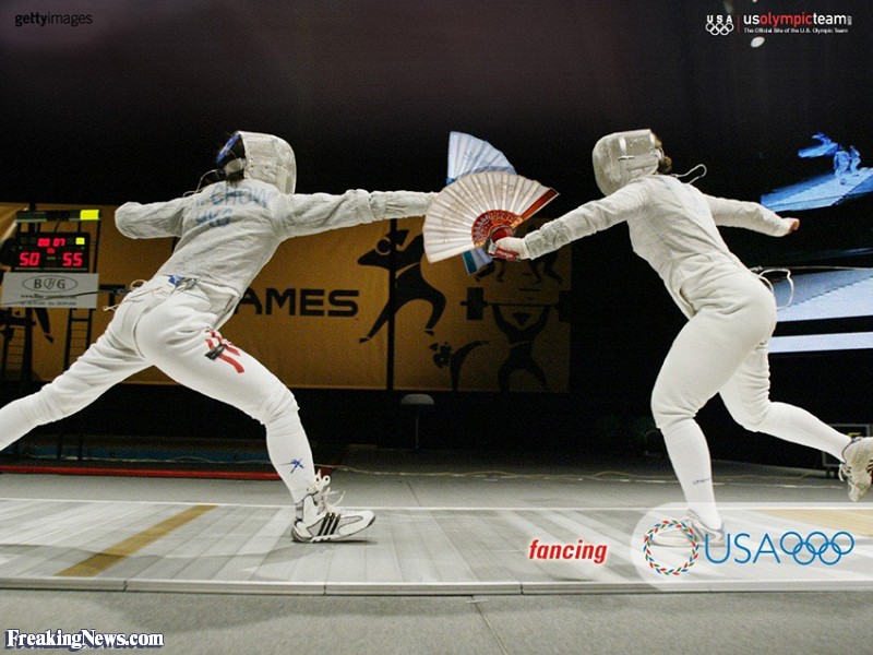 Fencing With Fans Funny Picture