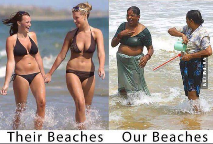 Funny Difference Between Foreign Beaches And Indian Beaches Picture