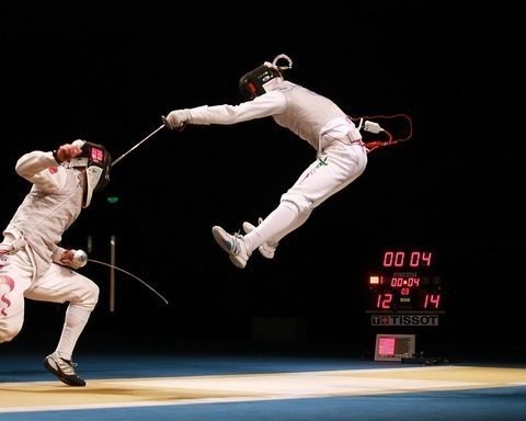Funny Fencing Jumping Image
