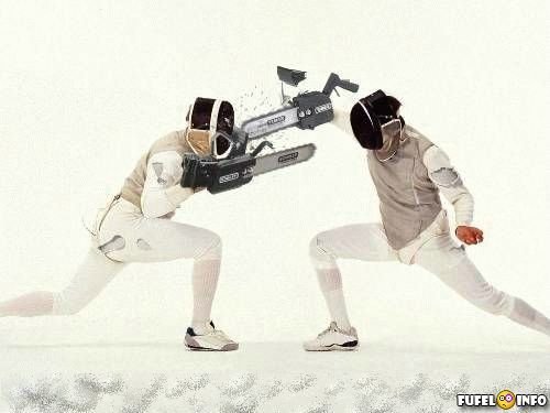 Funny Fencing With Cutter Machine Picture