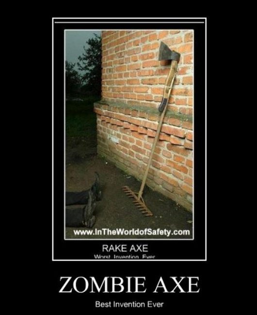 Funny Inspirational Zombie Axe Image