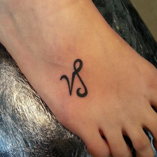 Girly Capricorn Tattoos On Right Foot
