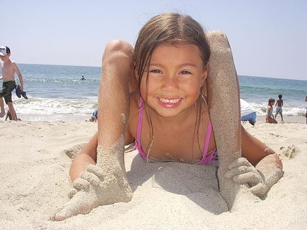 Gymnastic Girl Funny Beach Picture