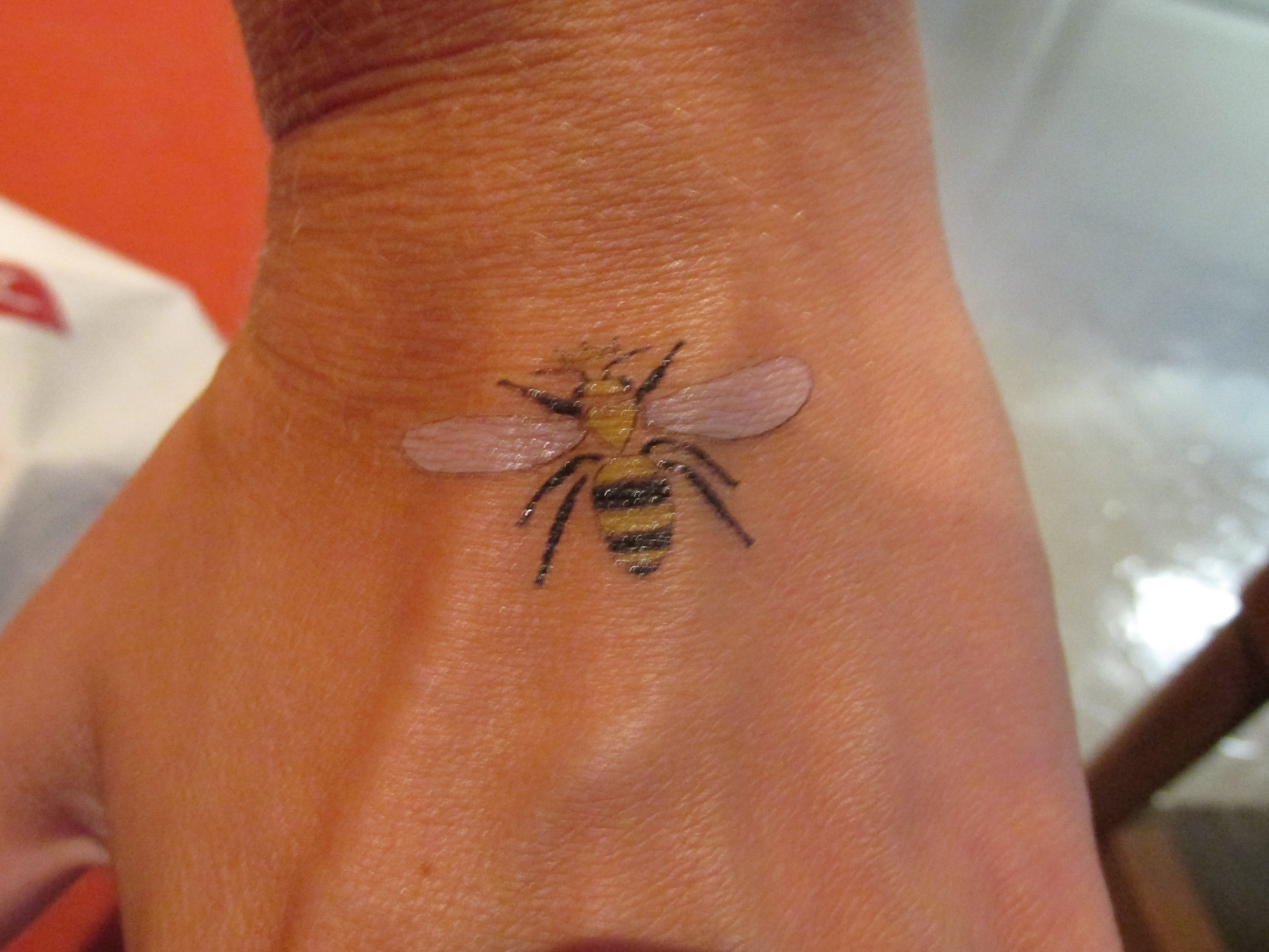 Mind Blowing Bee Tattoo On Hand