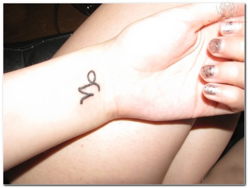 Nice Girly Capricorn Tattoo On Left Wrist