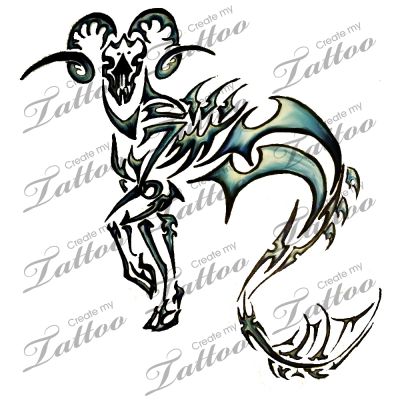 Nice Tribal Zodiac Tattoo Design