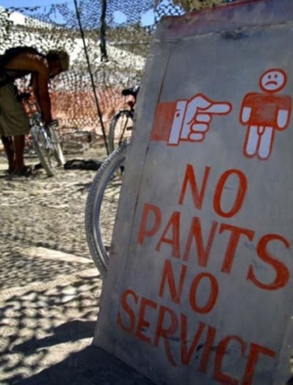 No Pants No Service Funny Beach Sign Image
