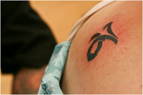 Shoulder Capricorn Sun Sign Tattoo