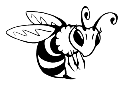 Simple Black Bee Tattoo Stencil