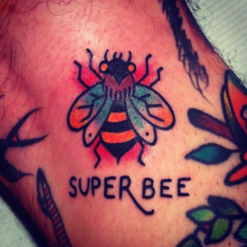 Super Bee - Traditional Bee Tattoo Design