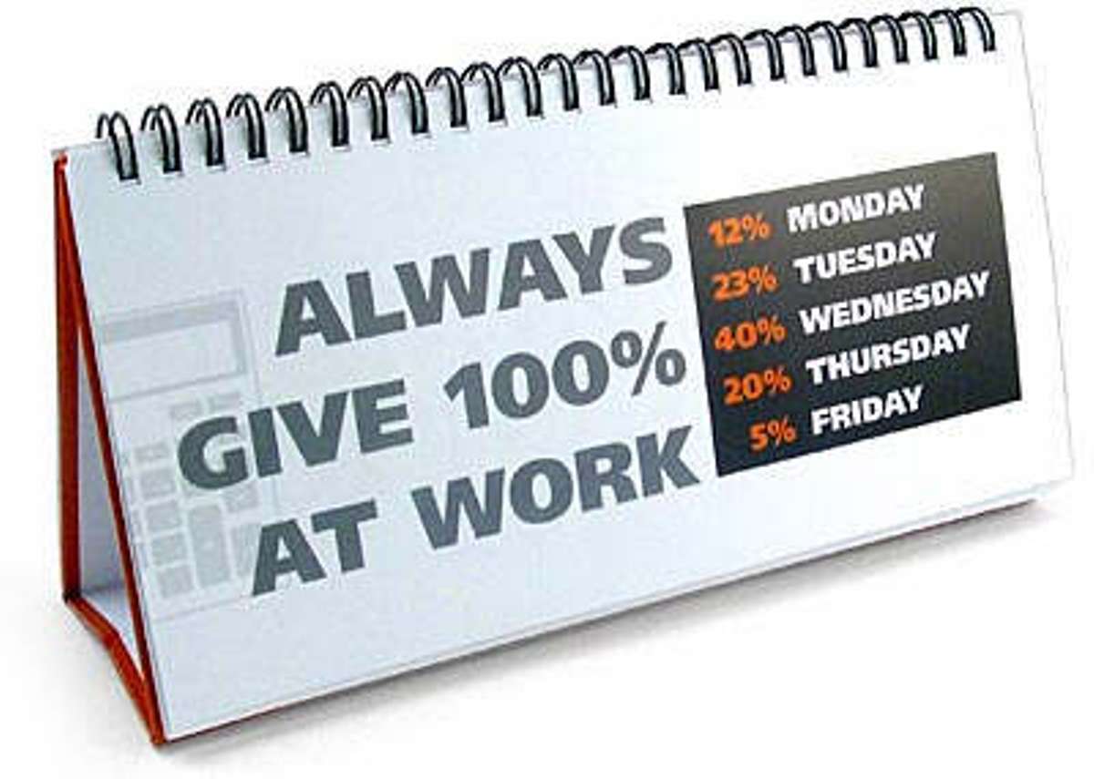 Always Give 100 Percent At Work Funny Image