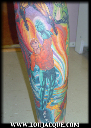 Aqua Color Aquaman Tattoo Design
