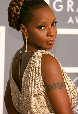 Arm Band Tattoo On Celebrity Mary J Blige Right Bicep