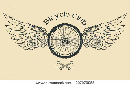 Bicycle Club - Bike Wheel With Wings Tattoo Design