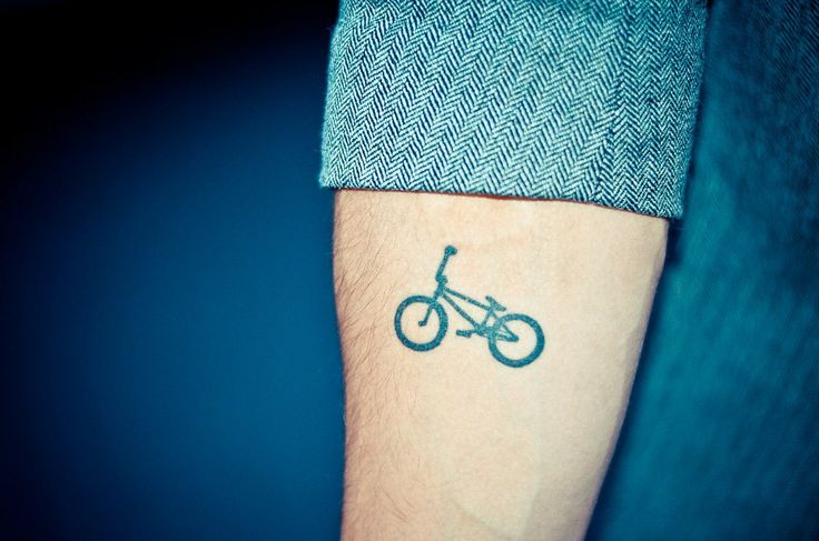 Black Bmx Bike Tattoo Design For Forearm
