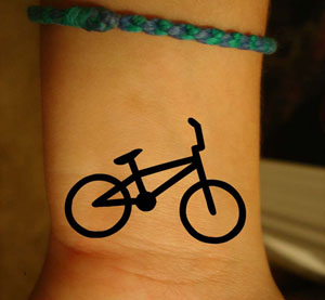 Black Bmx Bike Tattoo Design For Wrist