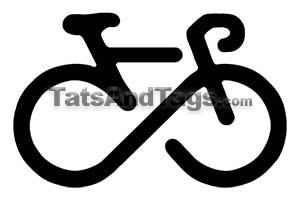 Black Infinity Bike Logo Tattoo Stencil