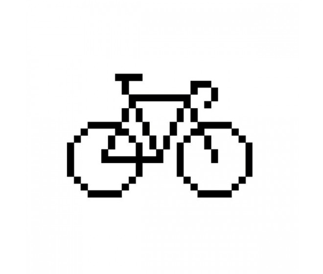Black Pixel Bike Tattoo Stencil