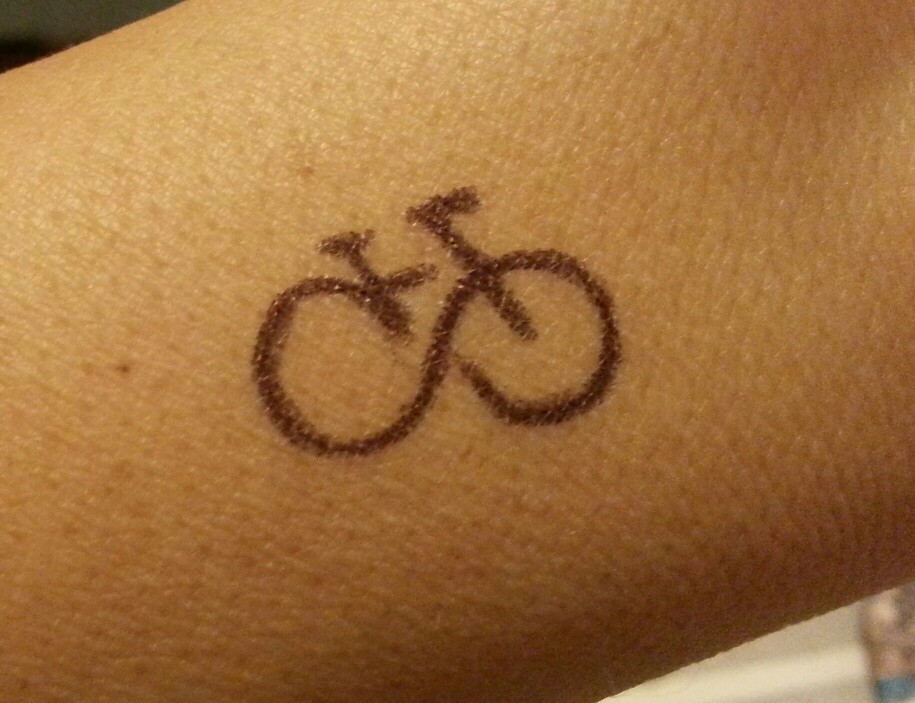 Black Simple Infinity Bike Logo Tattoo Design