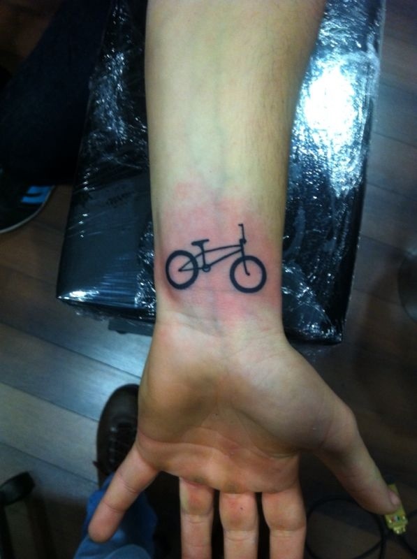 Bmx Bike Tattoo On Wrist