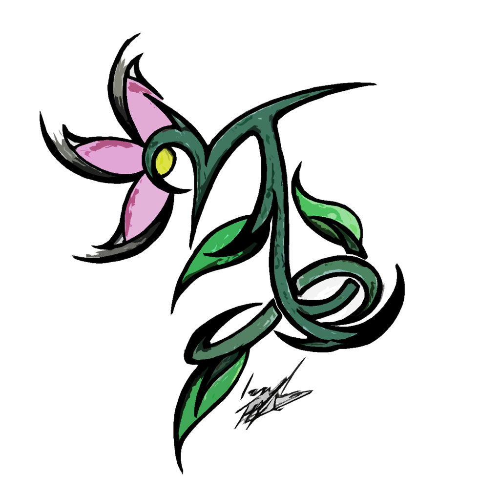 Capricorn Sun Sign With Flowers Tattoo by Lilb2st