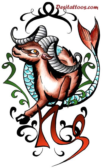 Capricorn Zodiac Sign Tattoo Designs