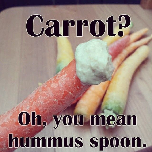 Carrot Oh You Mean Hummus Spoon Funny Image